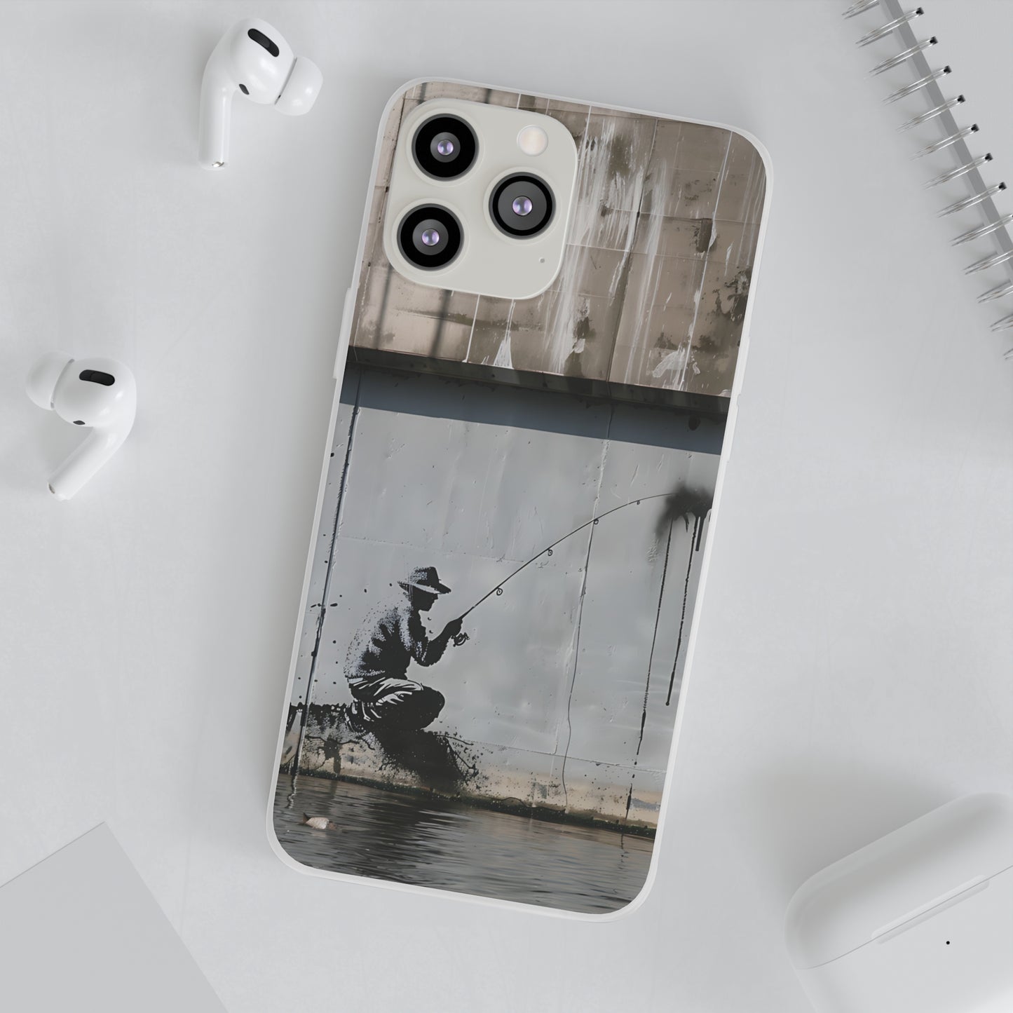 Banksy inspired man fishing | iPhone/Samsung | Slimline Phone Case