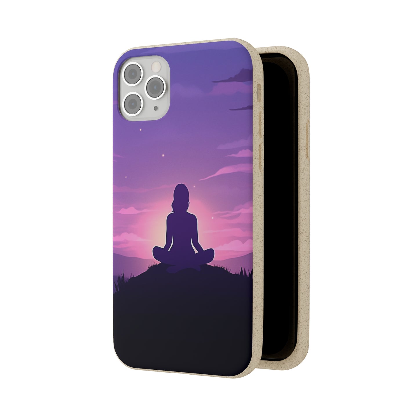 Yoga pose at Sunset lilac Biodegradable Phone Case | iPhone / Samsung