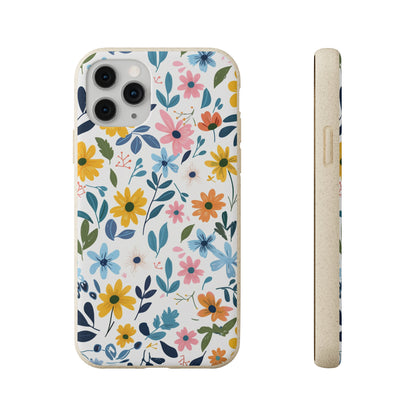 Pastel Flowers Biodegradable Phone Case | iPhone / Samsung