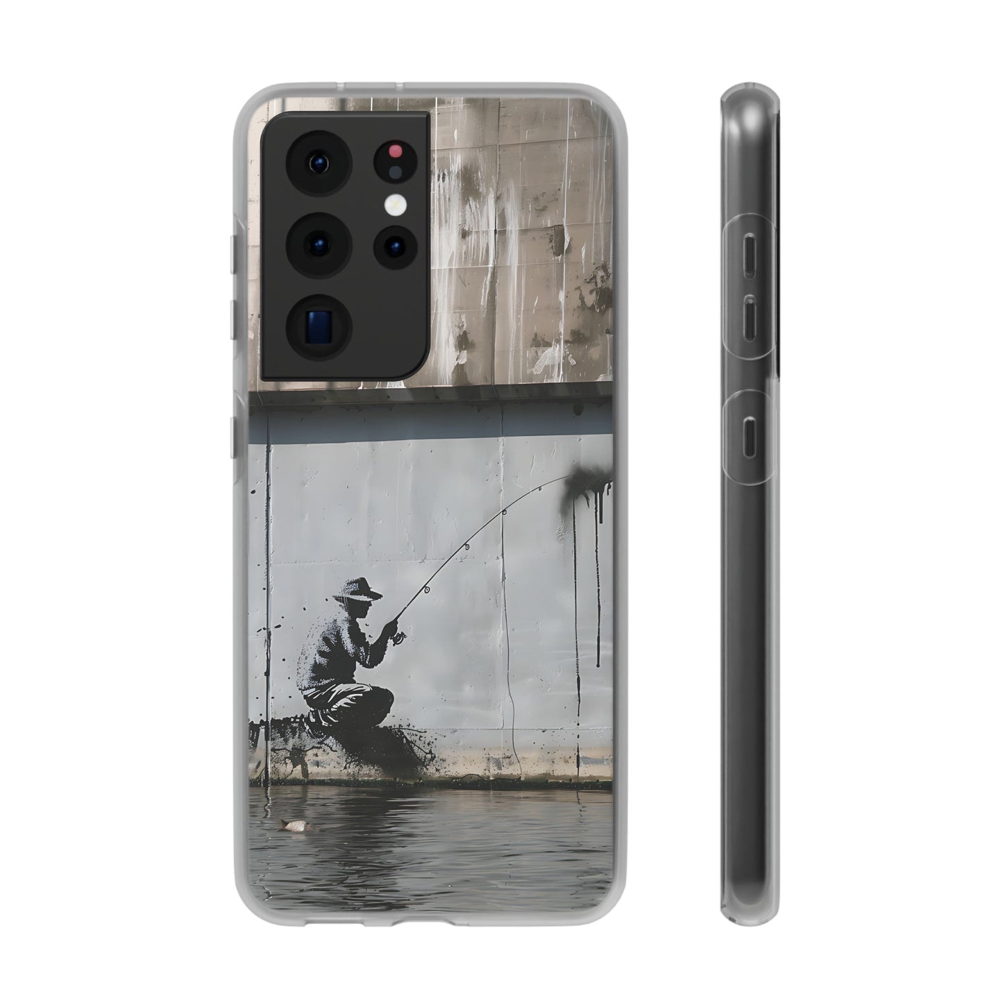 Banksy inspired man fishing | iPhone/Samsung | Slimline Phone Case