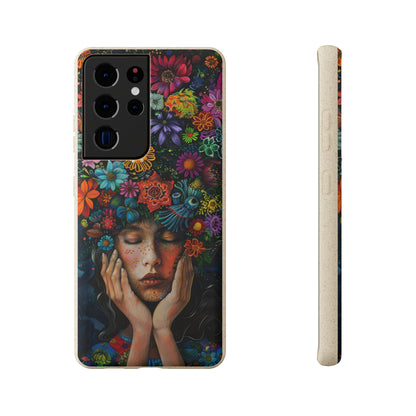 Flower woman Biodegradable Phone Case | iPhone / Samsung