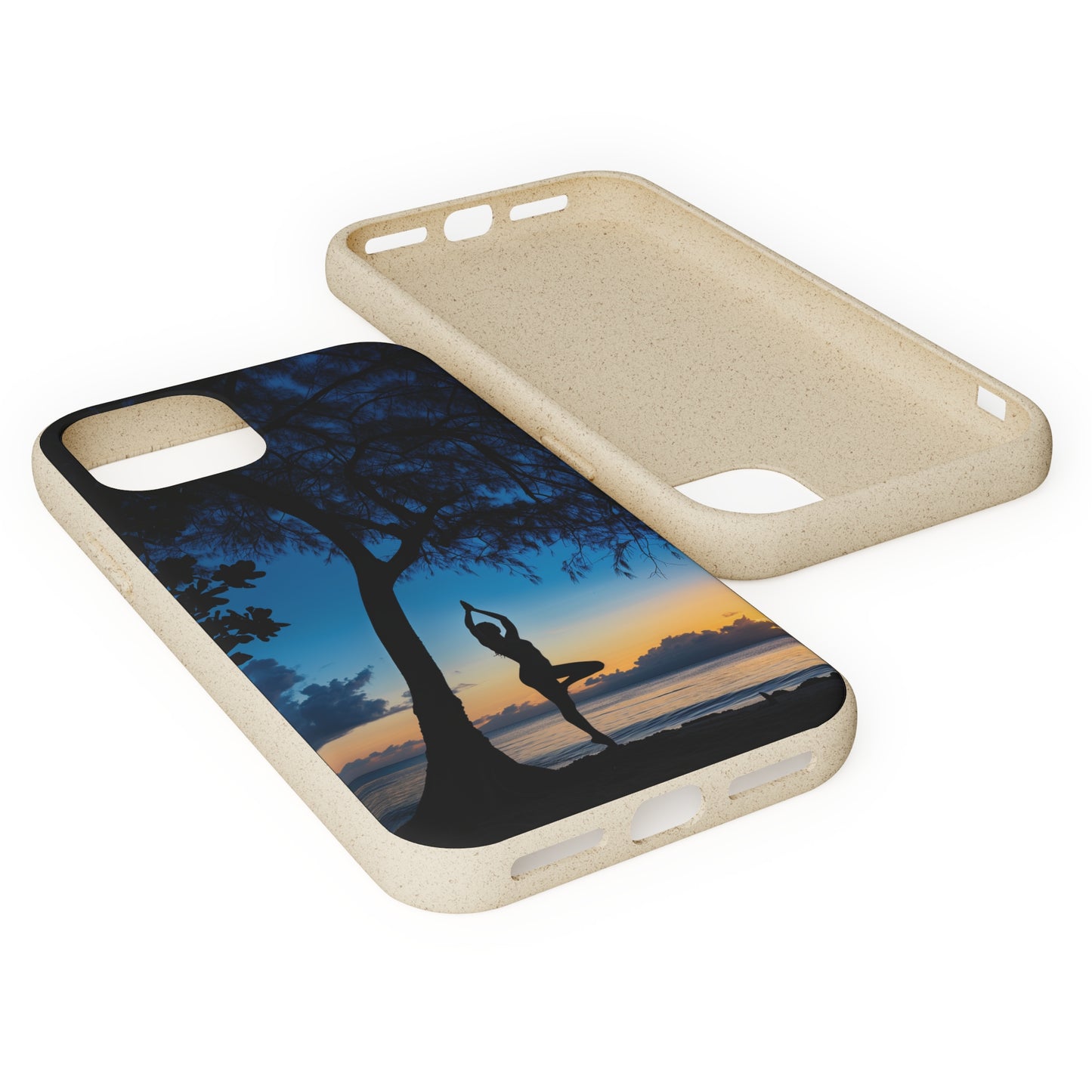 Yoga pose at Sunset on the beach Biodegradable Phone Case | iPhone / Samsung