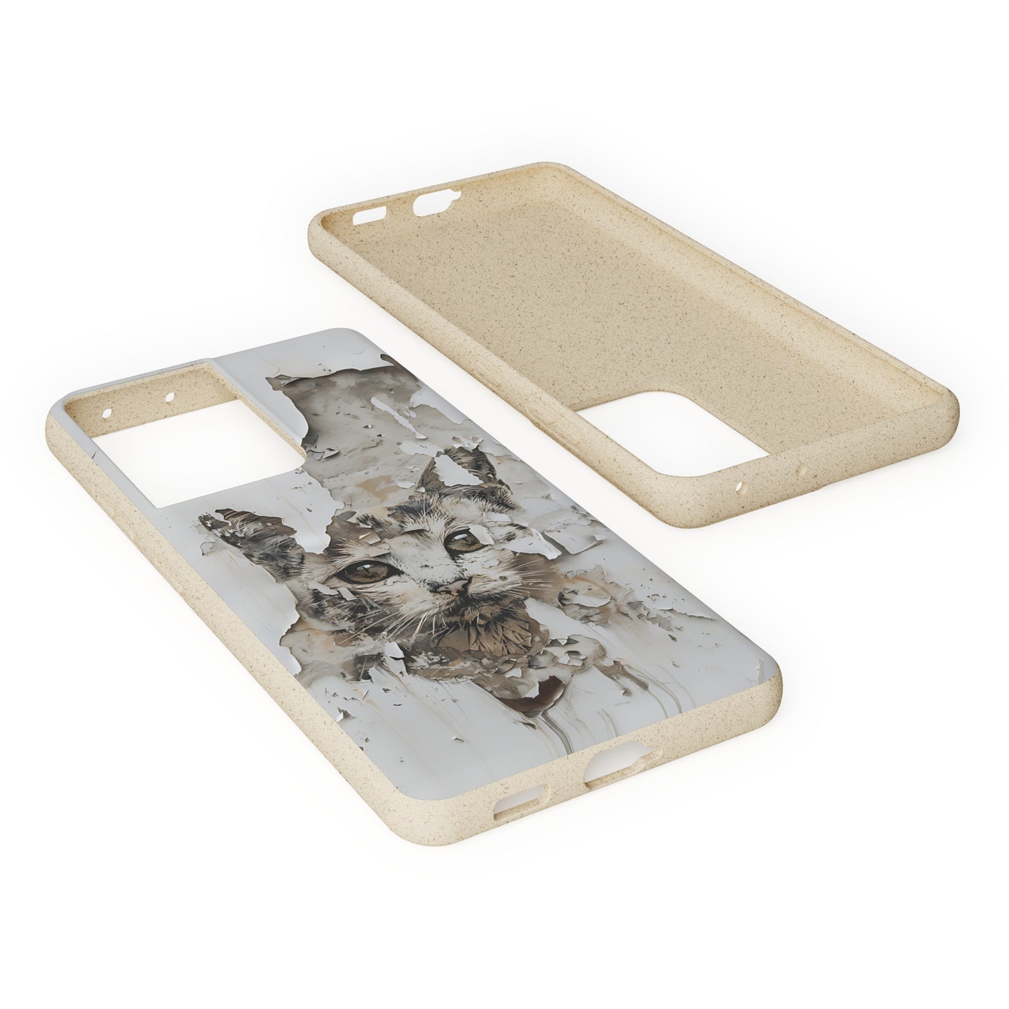 Vhils inspired Cat grafitti Biodegradable Phone Case | iPhone / Samsung