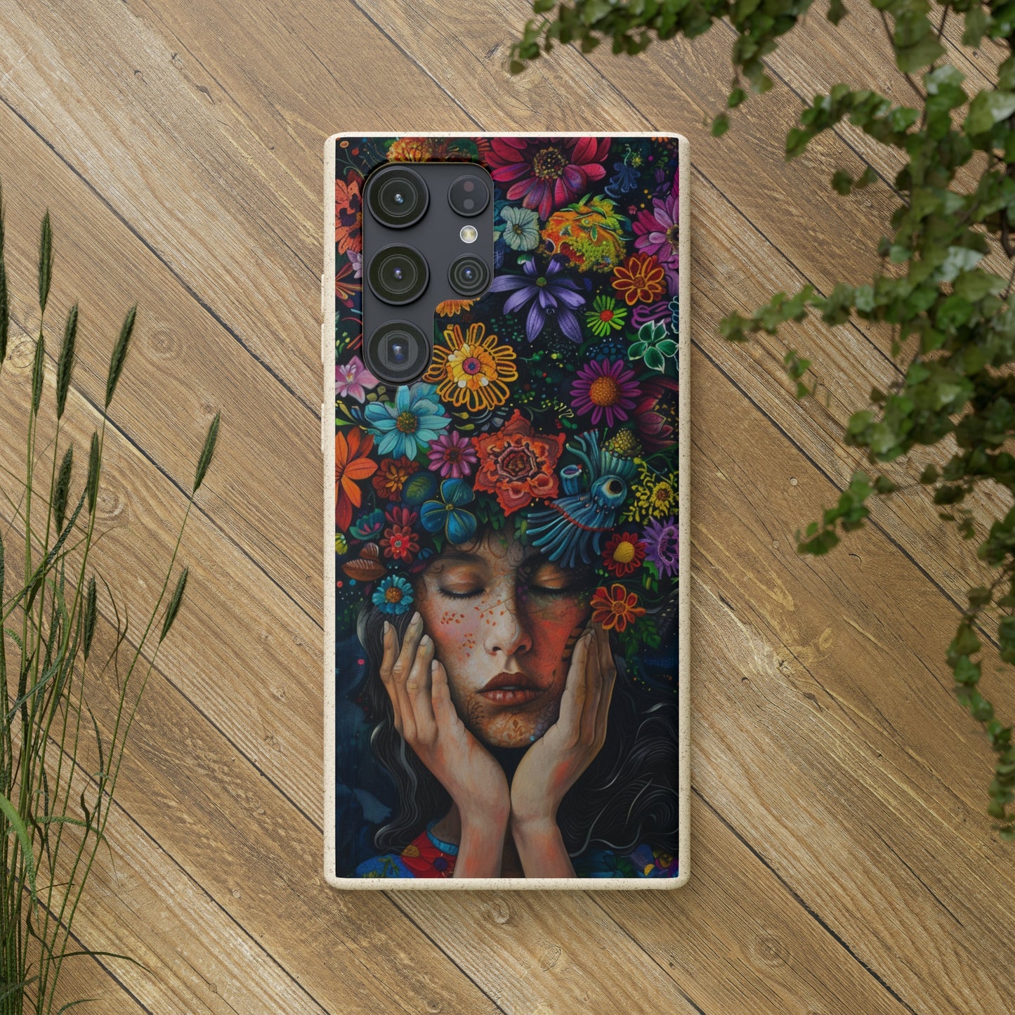 Flower woman Biodegradable Phone Case | iPhone / Samsung