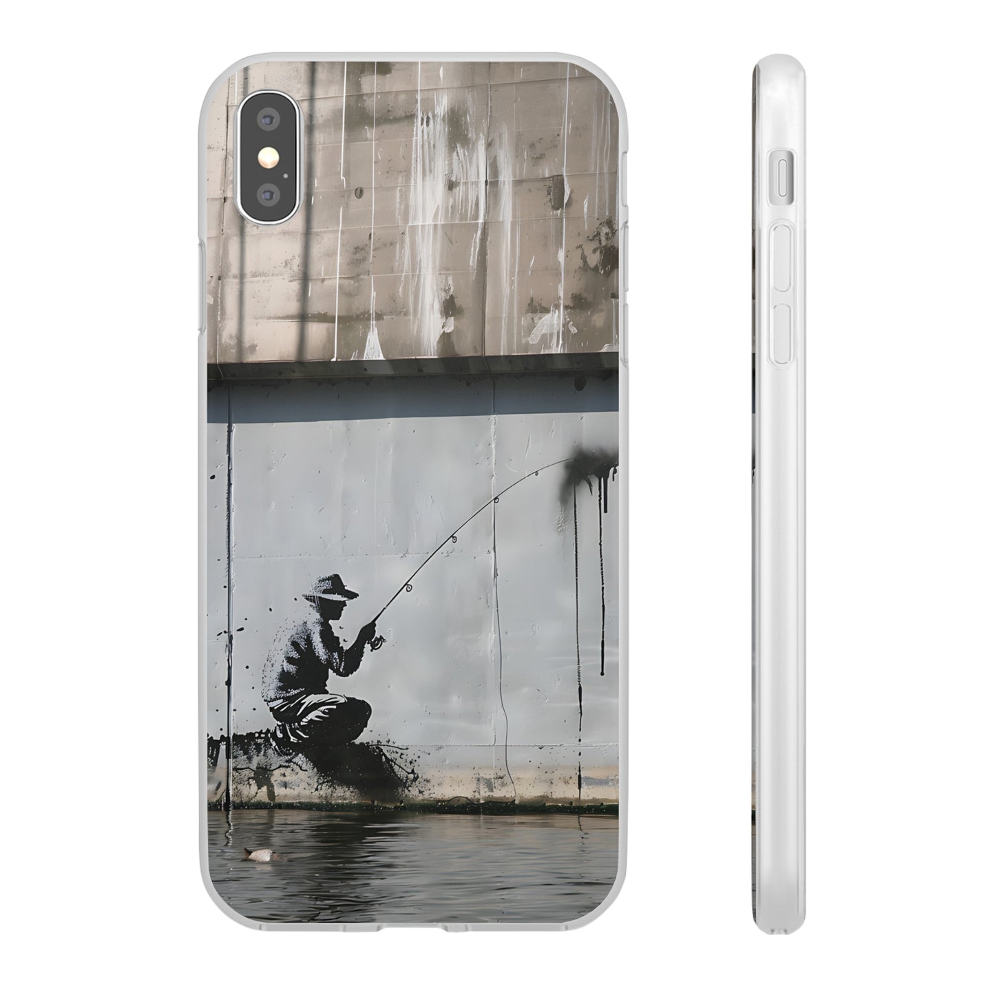 Banksy inspired man fishing | iPhone/Samsung | Slimline Phone Case