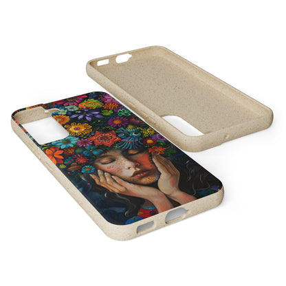 Flower woman Biodegradable Phone Case | iPhone / Samsung