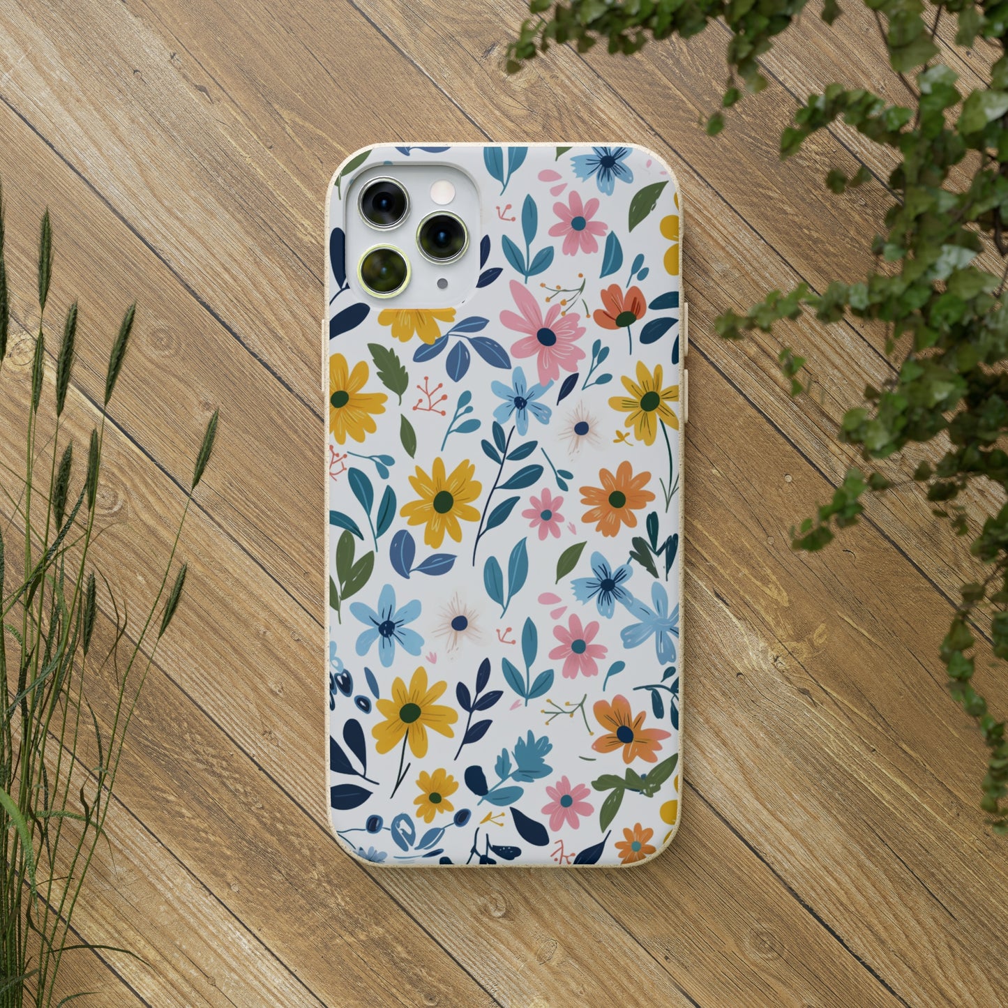 Pastel Flowers Biodegradable Phone Case | iPhone / Samsung