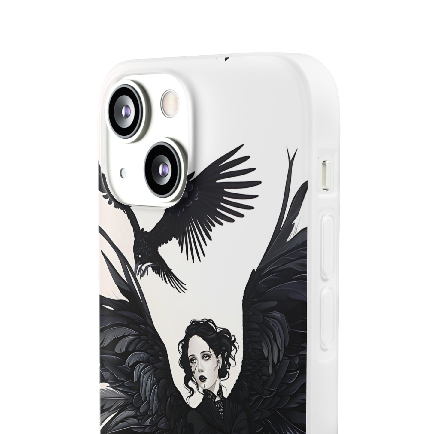 Gothic Woman and Raven Phone Case