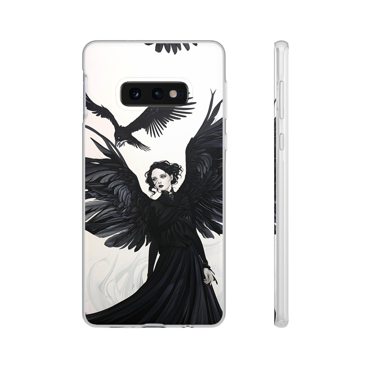 Gothic Woman and Raven Phone Case