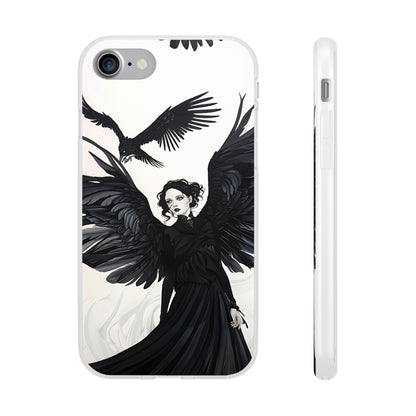 Gothic Woman and Raven Phone Case