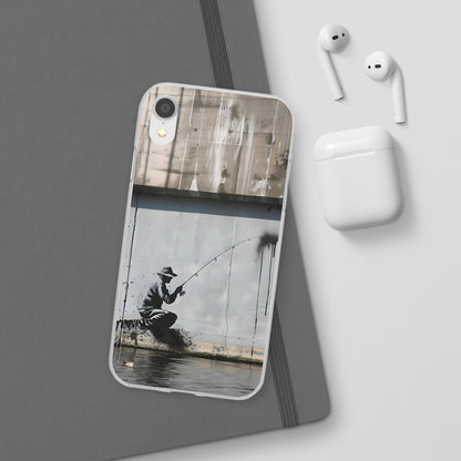 Banksy inspired man fishing | iPhone/Samsung | Slimline Phone Case