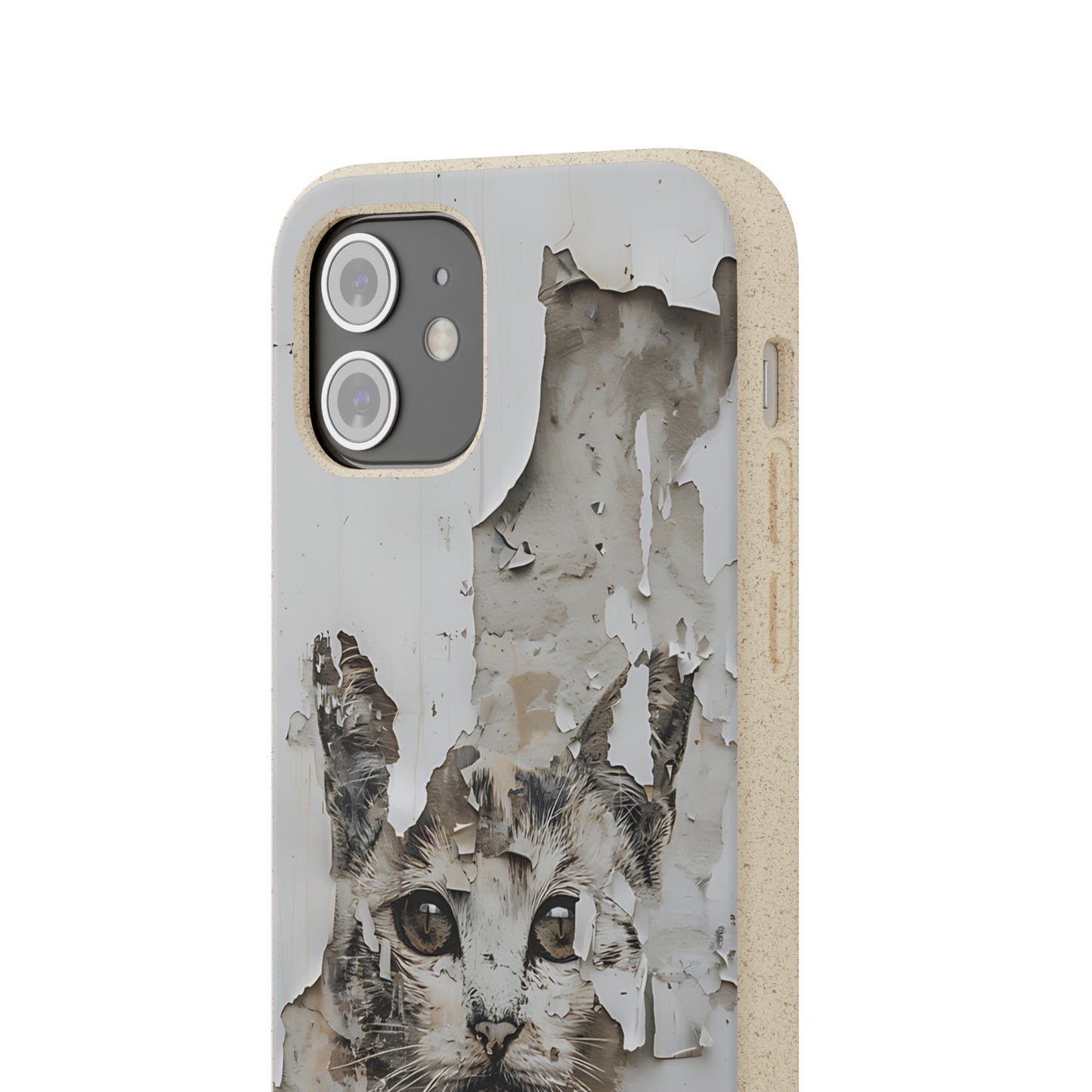 Vhils inspired Cat grafitti Biodegradable Phone Case | iPhone / Samsung