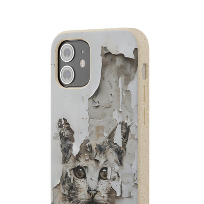 Vhils inspired Cat grafitti Biodegradable Phone Case | iPhone / Samsung