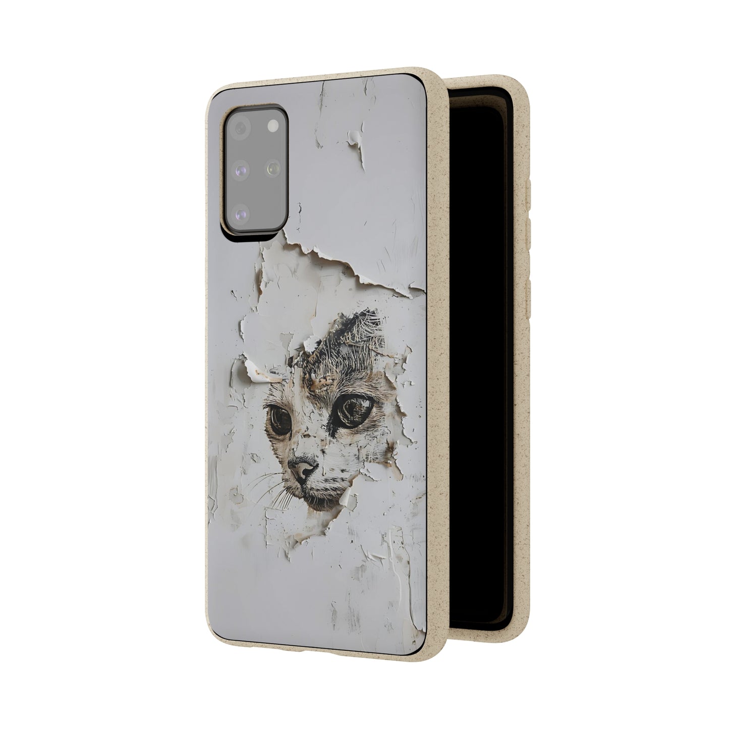 Vhils inspired Cat grafitti Biodegradable Phone Case | iPhone / Samsung