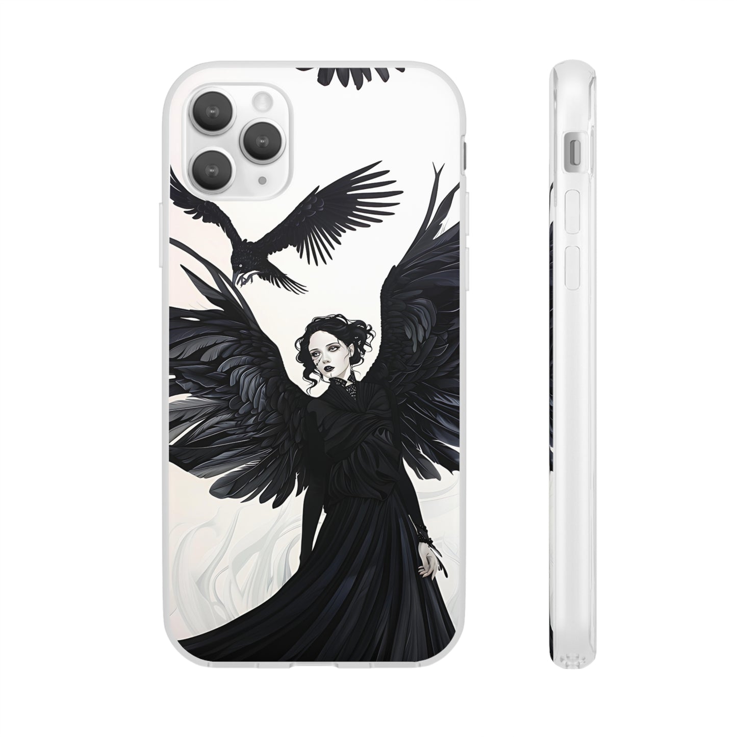 Gothic Woman and Raven Phone Case