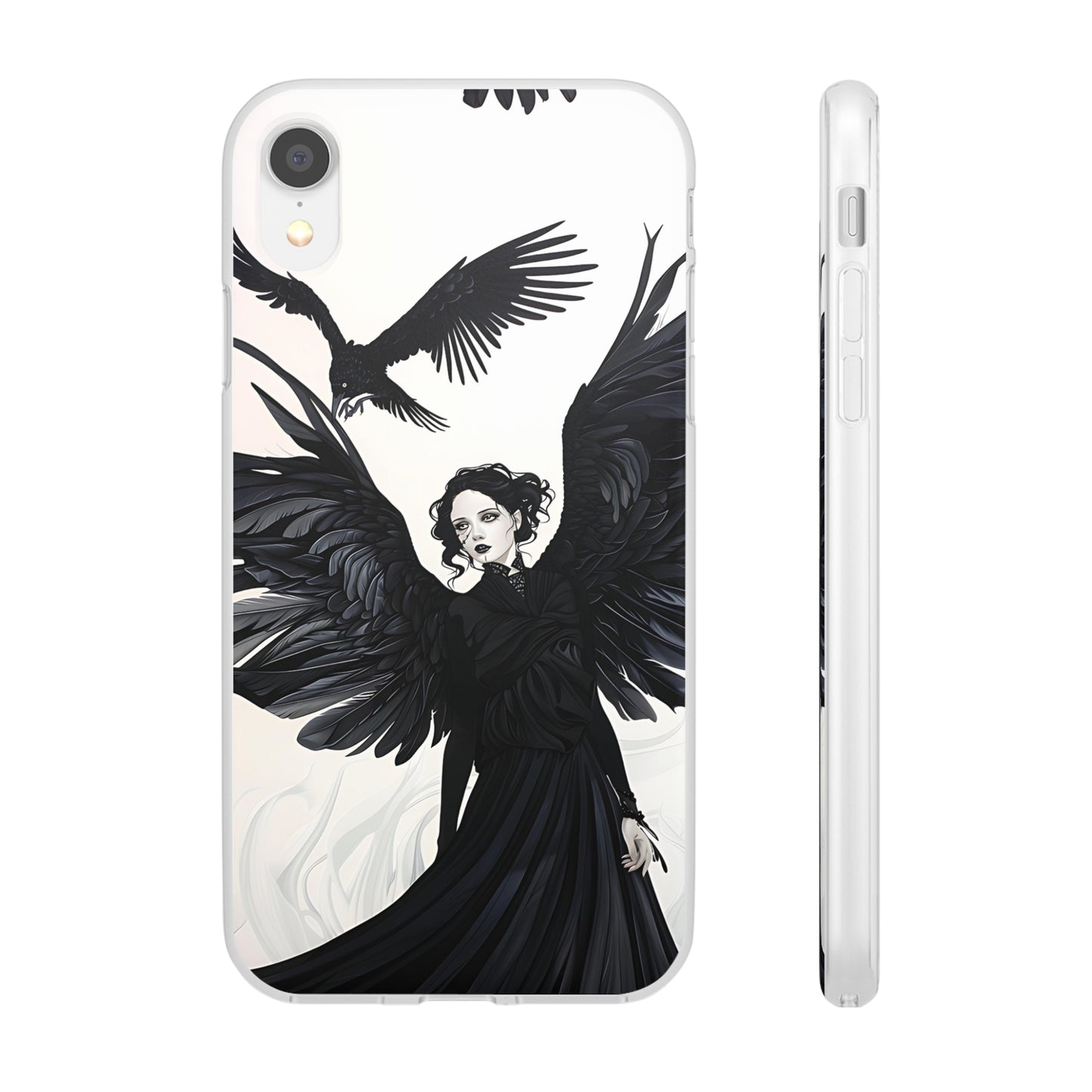 Gothic Woman and Raven Phone Case