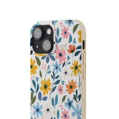 Pastel Flowers Biodegradable Phone Case | iPhone / Samsung