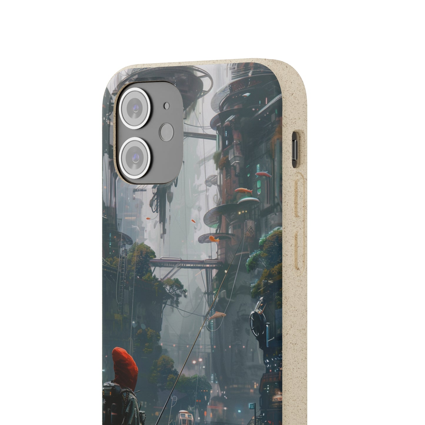 Cyberpunk style man fishing Biodegradable Phone Case | iPhone / Samsung