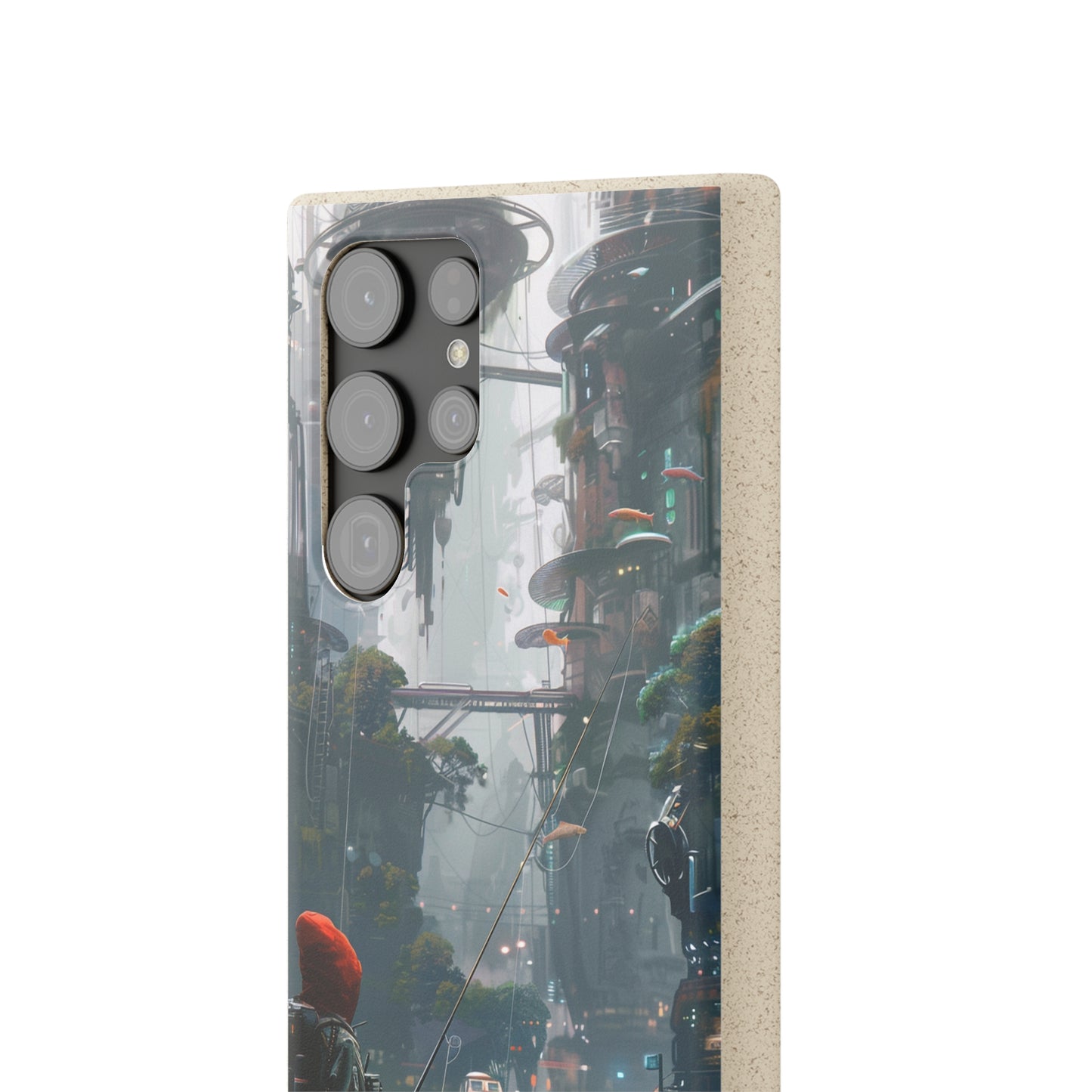 Cyberpunk style man fishing Biodegradable Phone Case | iPhone / Samsung