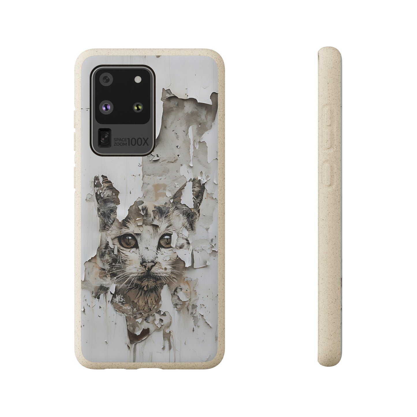 Vhils inspired Cat grafitti Biodegradable Phone Case | iPhone / Samsung