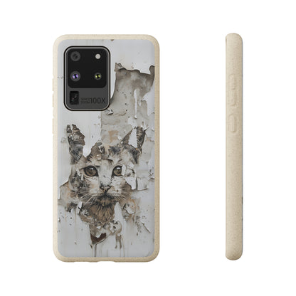 Vhils inspired Cat grafitti Biodegradable Phone Case | iPhone / Samsung