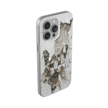 Vhils inspired grafitti Cat Phone Case