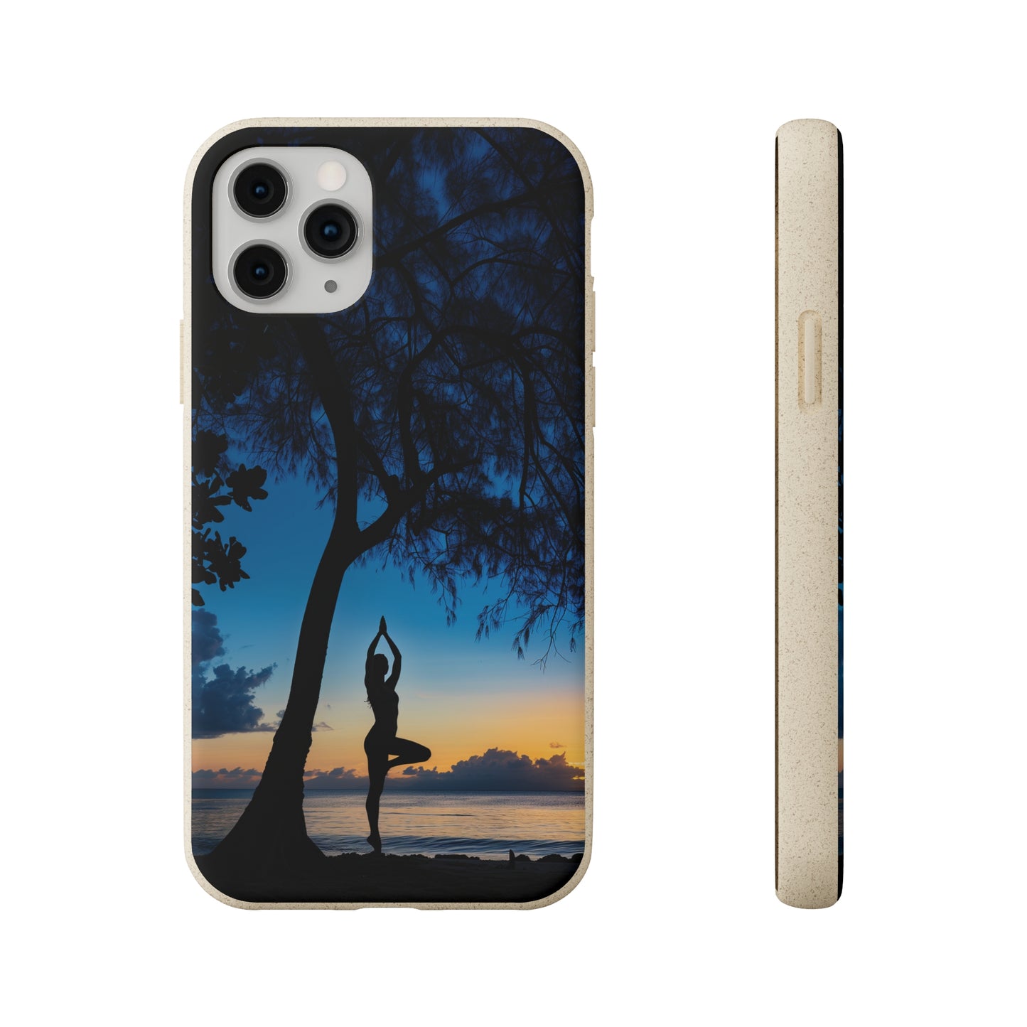 Yoga pose at Sunset on the beach Biodegradable Phone Case | iPhone / Samsung