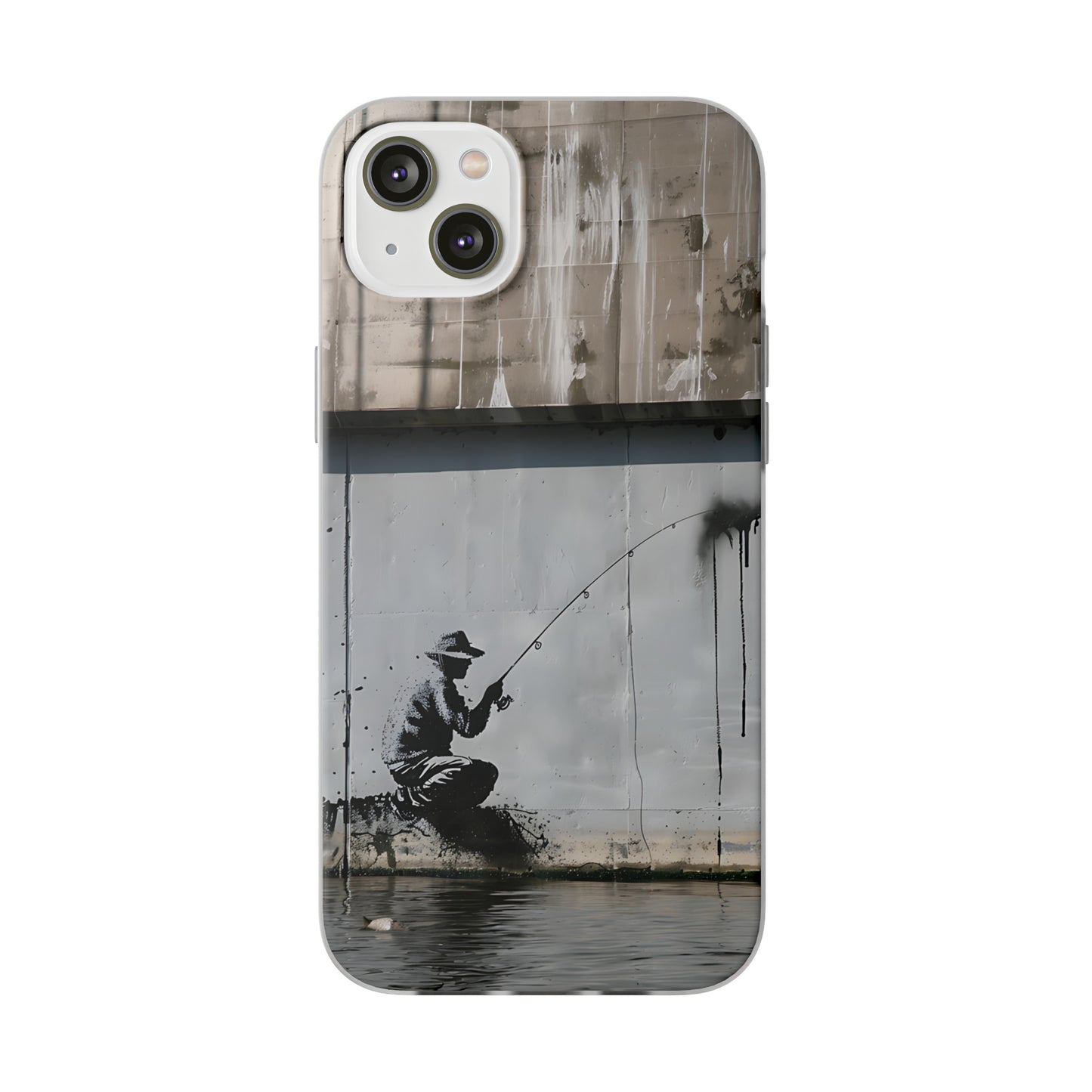 Banksy inspired man fishing | iPhone/Samsung | Slimline Phone Case