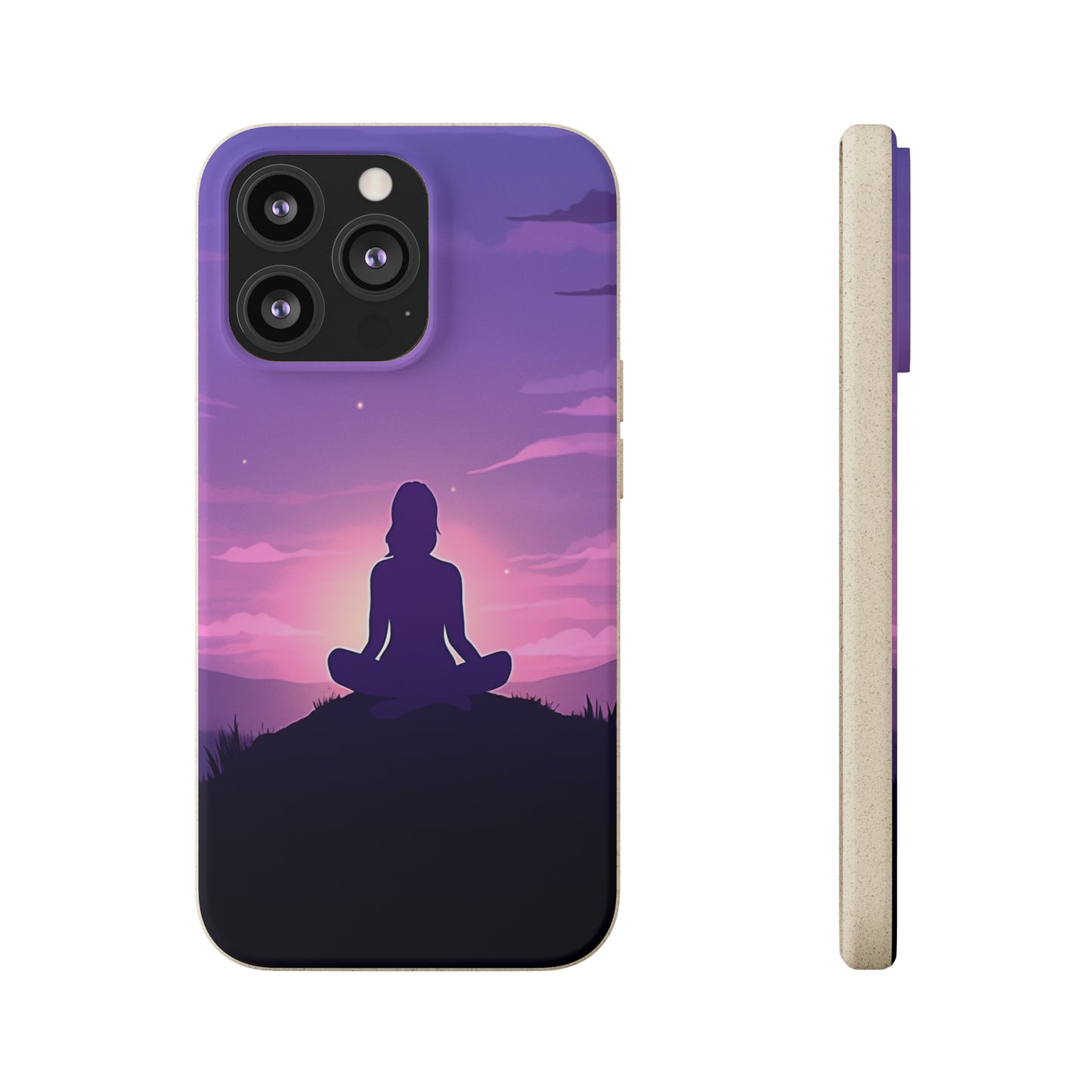 Yoga pose at Sunset lilac Biodegradable Phone Case | iPhone / Samsung