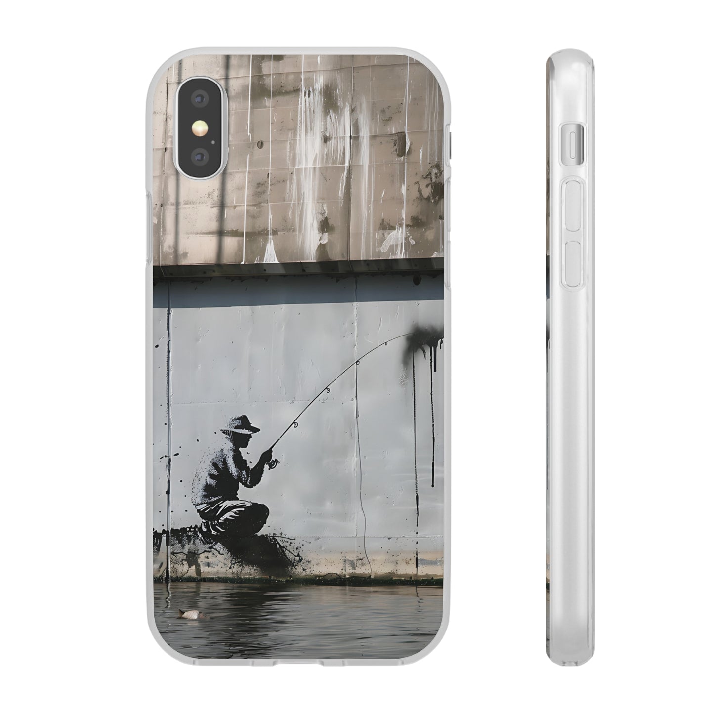 Banksy inspired man fishing | iPhone/Samsung | Slimline Phone Case