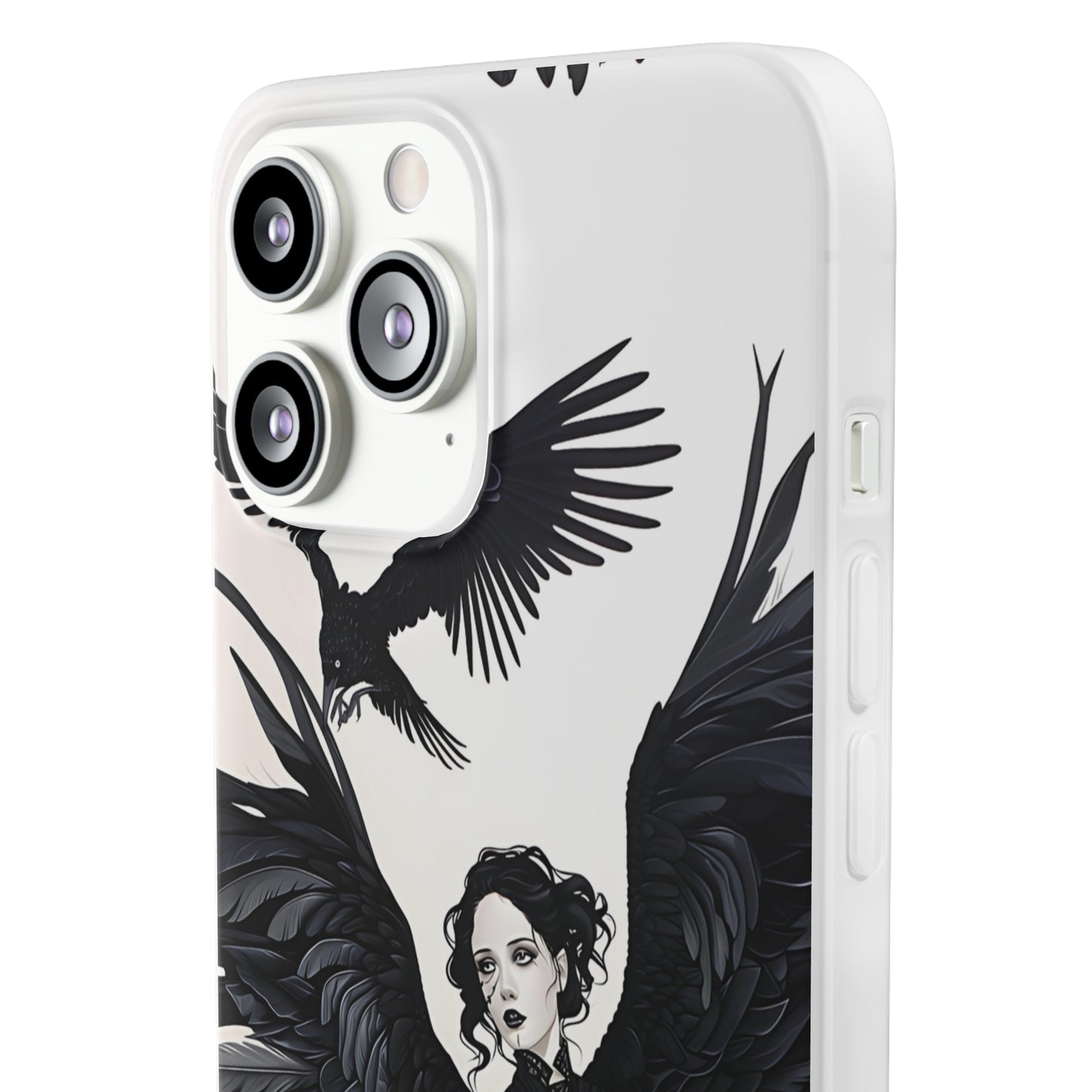 Gothic Woman and Raven Phone Case