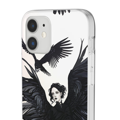 Gothic Woman and Raven Phone Case