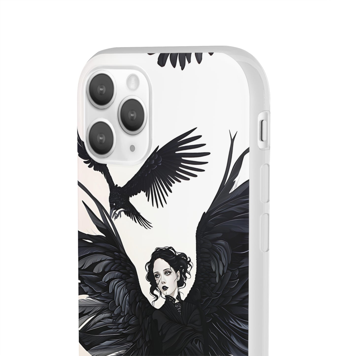 Gothic Woman and Raven Phone Case