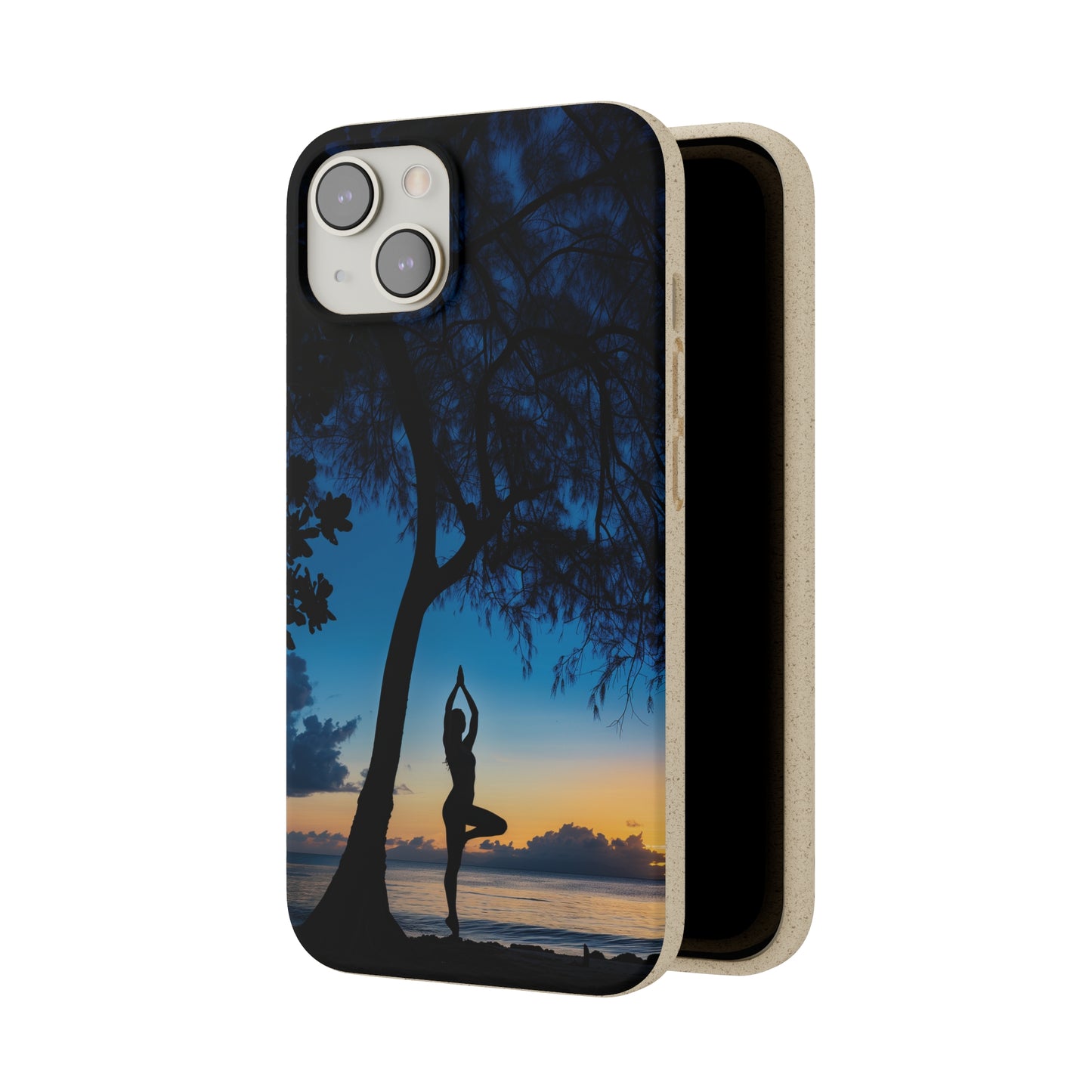 Yoga pose at Sunset on the beach Biodegradable Phone Case | iPhone / Samsung