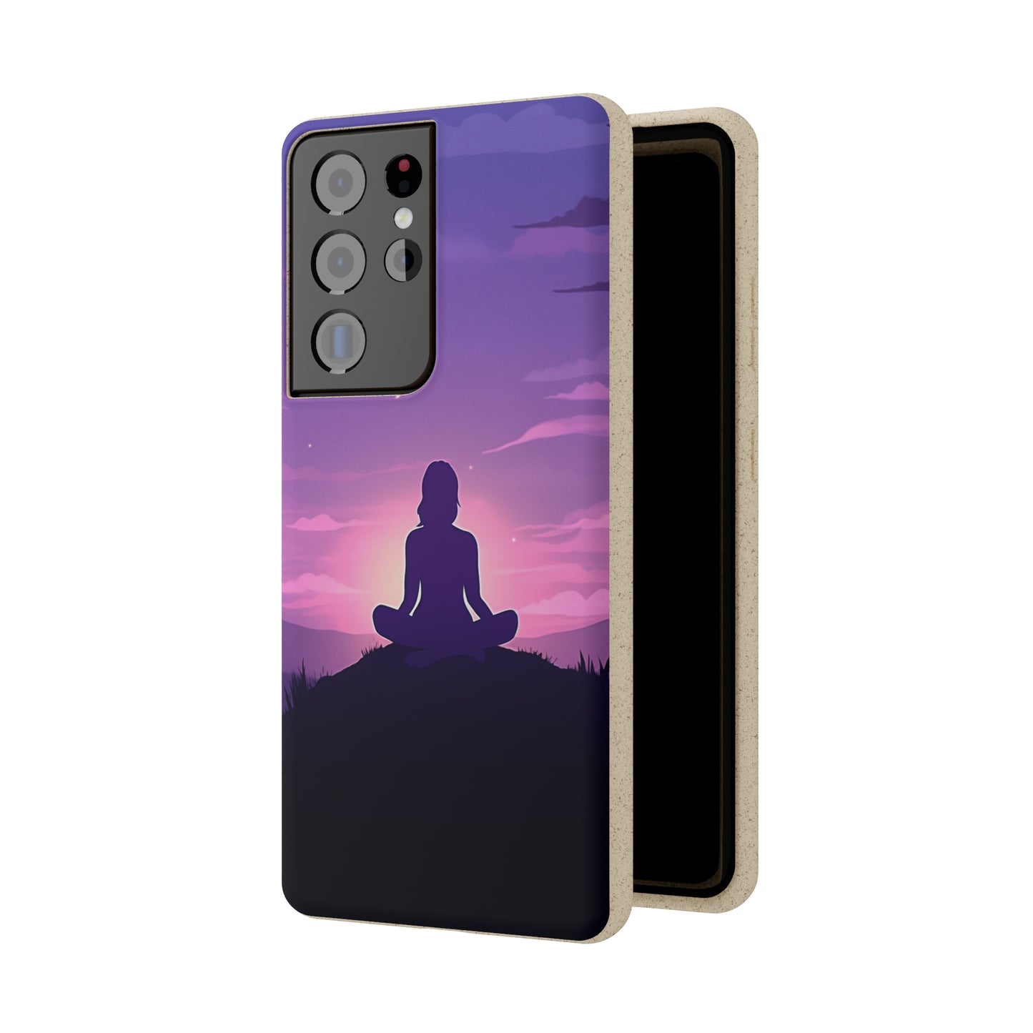 Yoga pose at Sunset lilac Biodegradable Phone Case | iPhone / Samsung