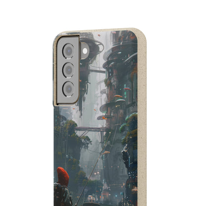 Cyberpunk style man fishing Biodegradable Phone Case | iPhone / Samsung