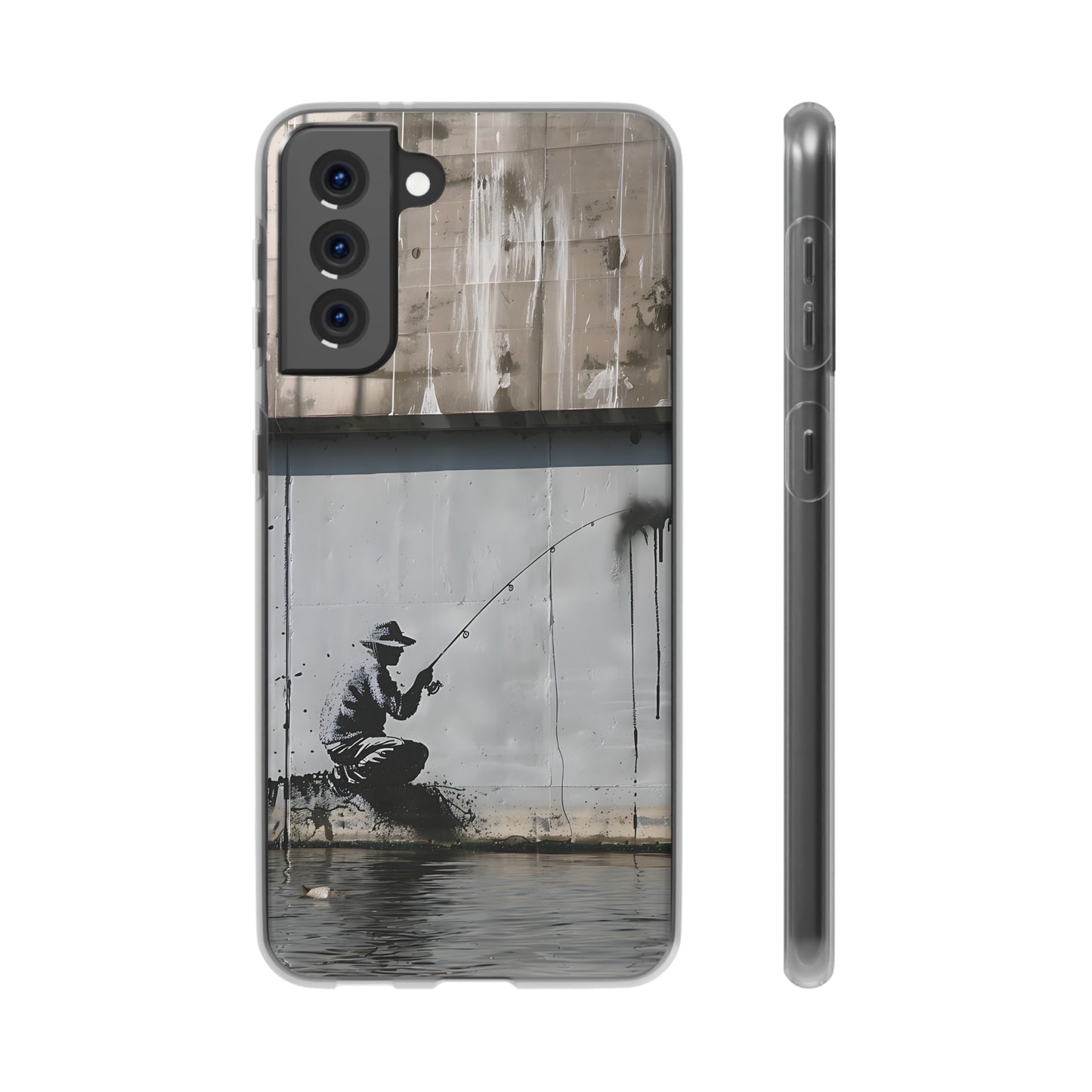 Banksy inspired man fishing | iPhone/Samsung | Slimline Phone Case