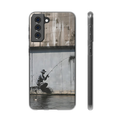 Banksy inspired man fishing | iPhone/Samsung | Slimline Phone Case