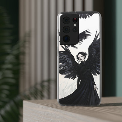 Gothic Woman and Raven Phone Case