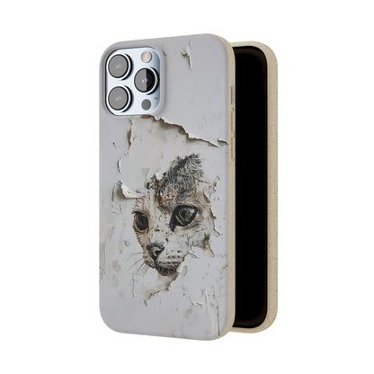 Vhils inspired Cat grafitti Biodegradable Phone Case | iPhone / Samsung