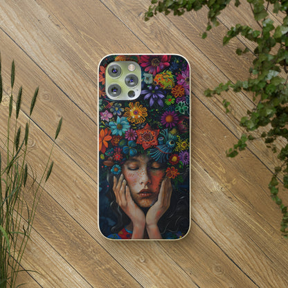 Flower woman Biodegradable Phone Case | iPhone / Samsung