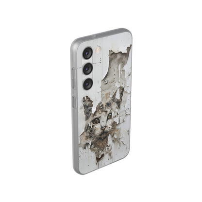 Vhils inspired grafitti Cat Phone Case