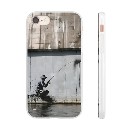 Banksy inspired man fishing | iPhone/Samsung | Slimline Phone Case