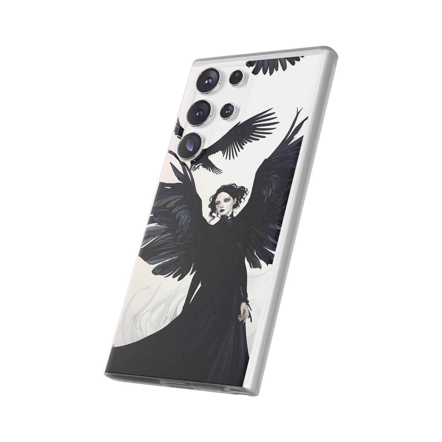 Gothic Woman and Raven Phone Case