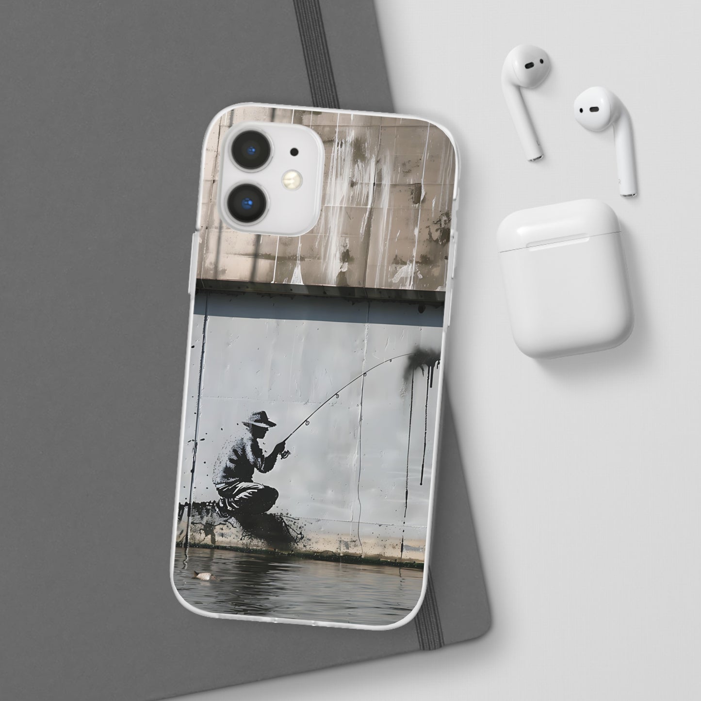 Banksy inspired man fishing | iPhone/Samsung | Slimline Phone Case