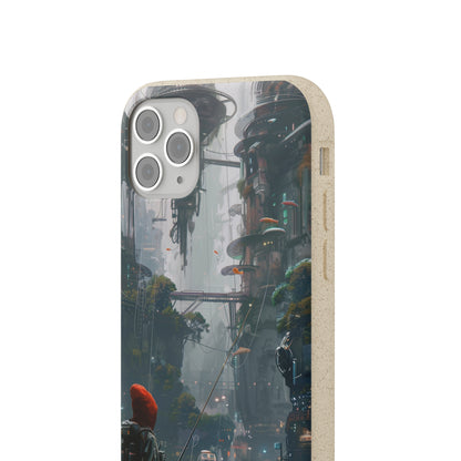 Cyberpunk style man fishing Biodegradable Phone Case | iPhone / Samsung