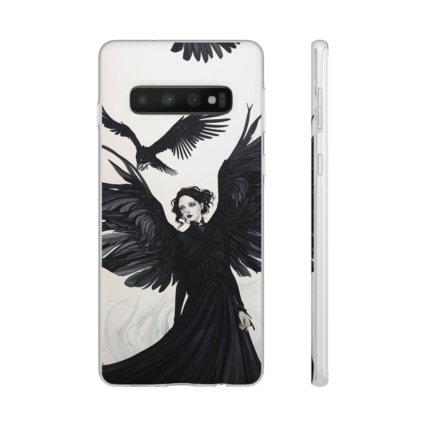 Gothic Woman and Raven Phone Case