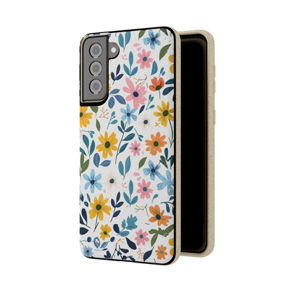 Pastel Flowers Biodegradable Phone Case | iPhone / Samsung