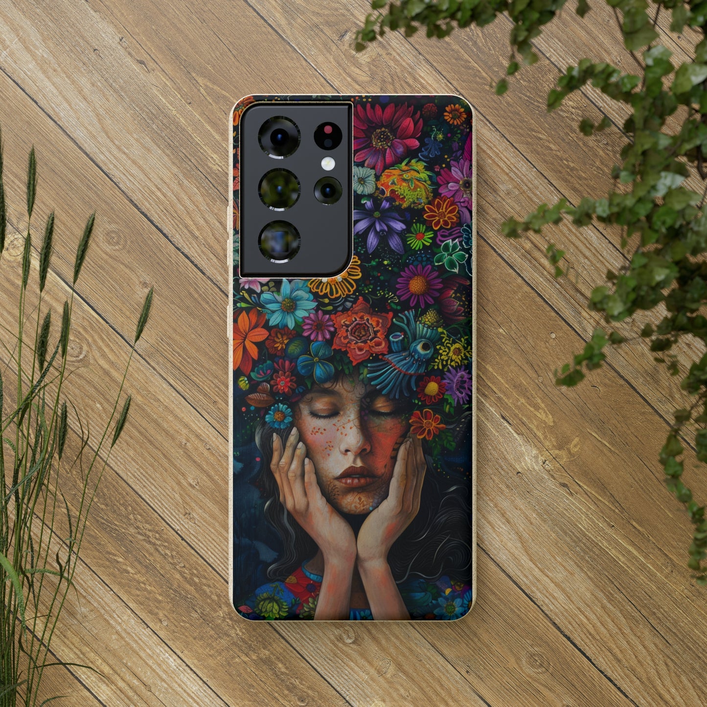 Flower woman Biodegradable Phone Case | iPhone / Samsung