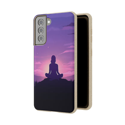 Yoga pose at Sunset lilac Biodegradable Phone Case | iPhone / Samsung